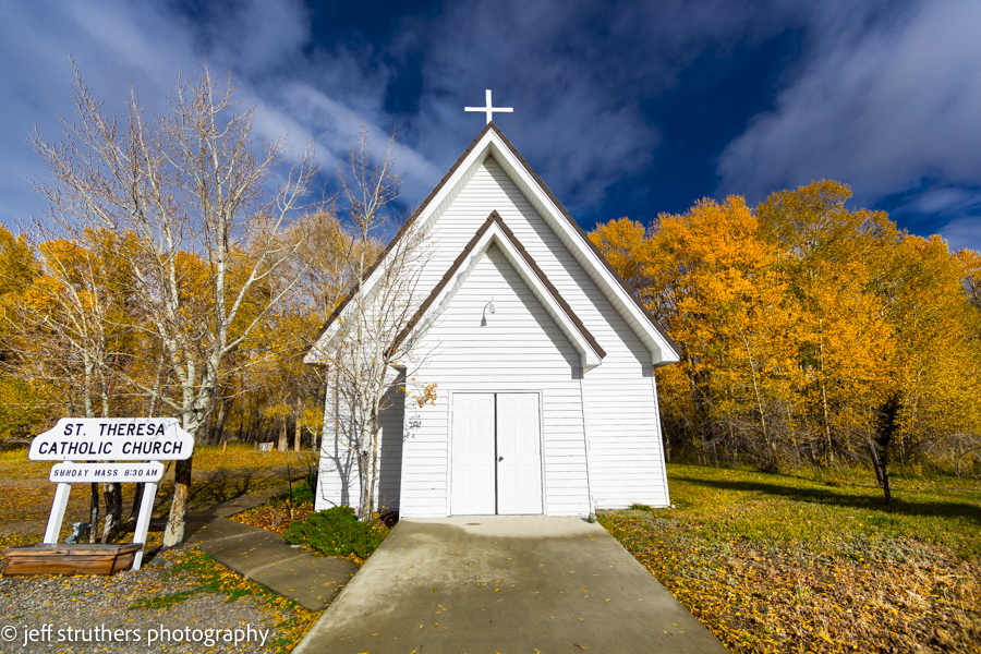 Church in Fall, Meeteetse, Wyoming